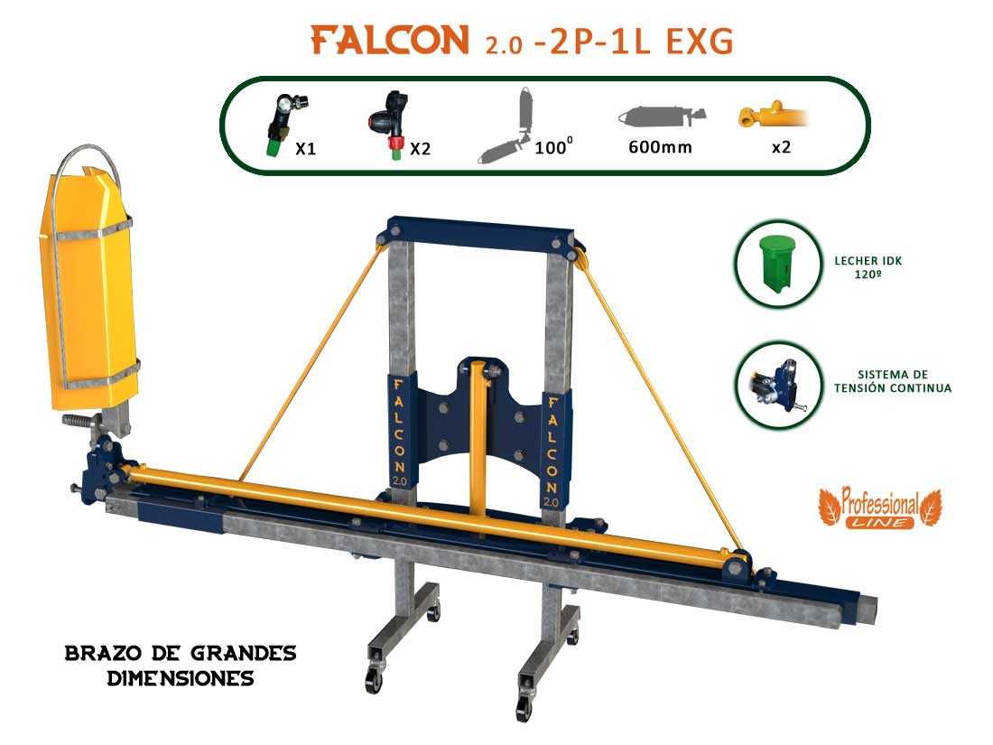 Barra herbicida extra grande de 2 cilindros 1 lado