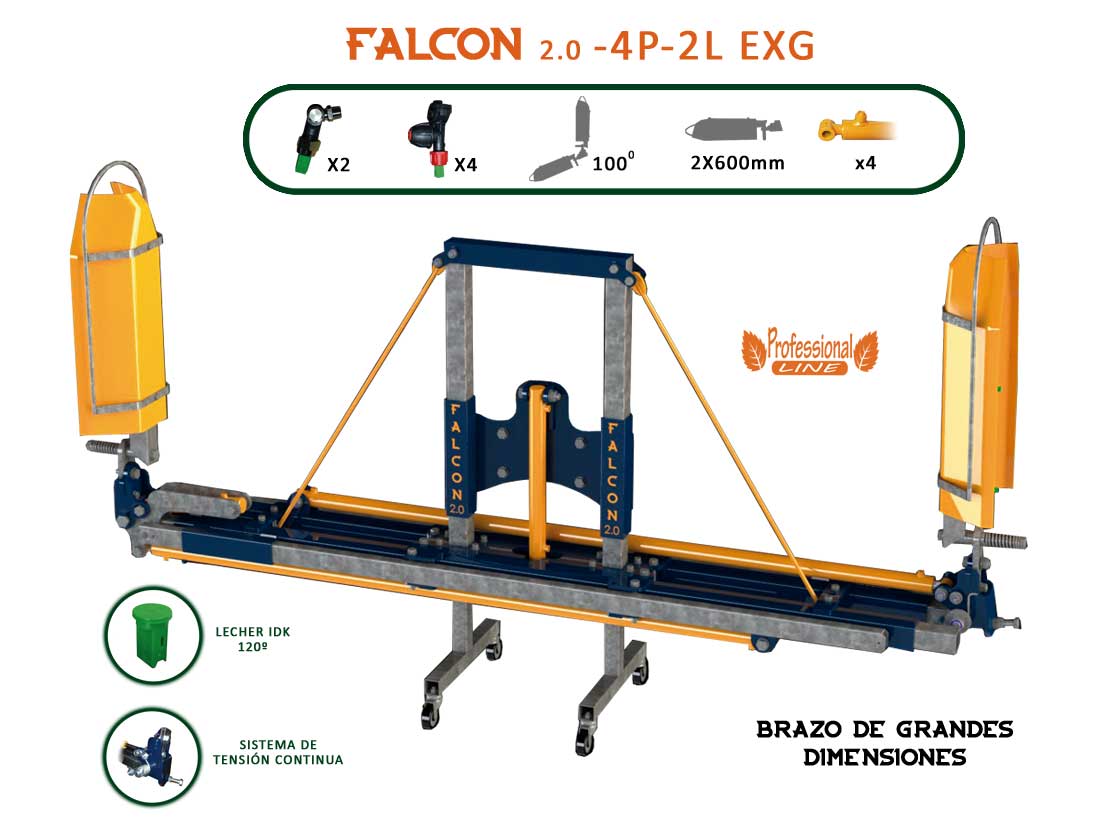 Barra herbicida extra grande de 4 cilindros a 2 lados