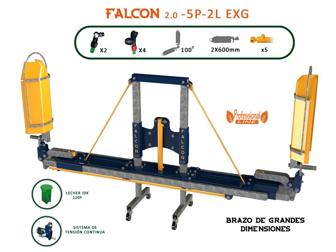 Barra herbicida extra grande de 5 cilindros a 2 lados